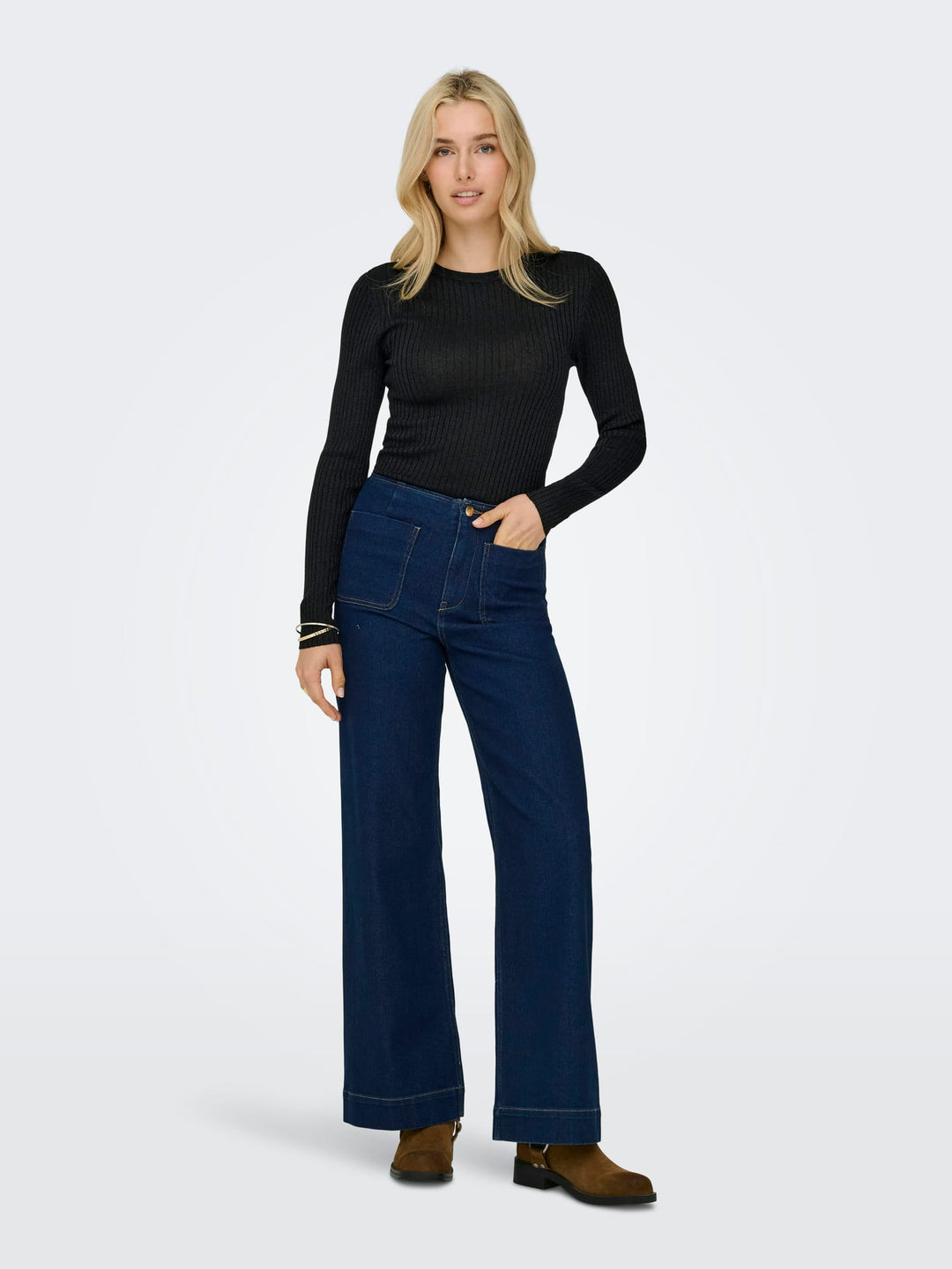 Jacqueline de Yong trui dames zwart – JDYPLUM LUREX