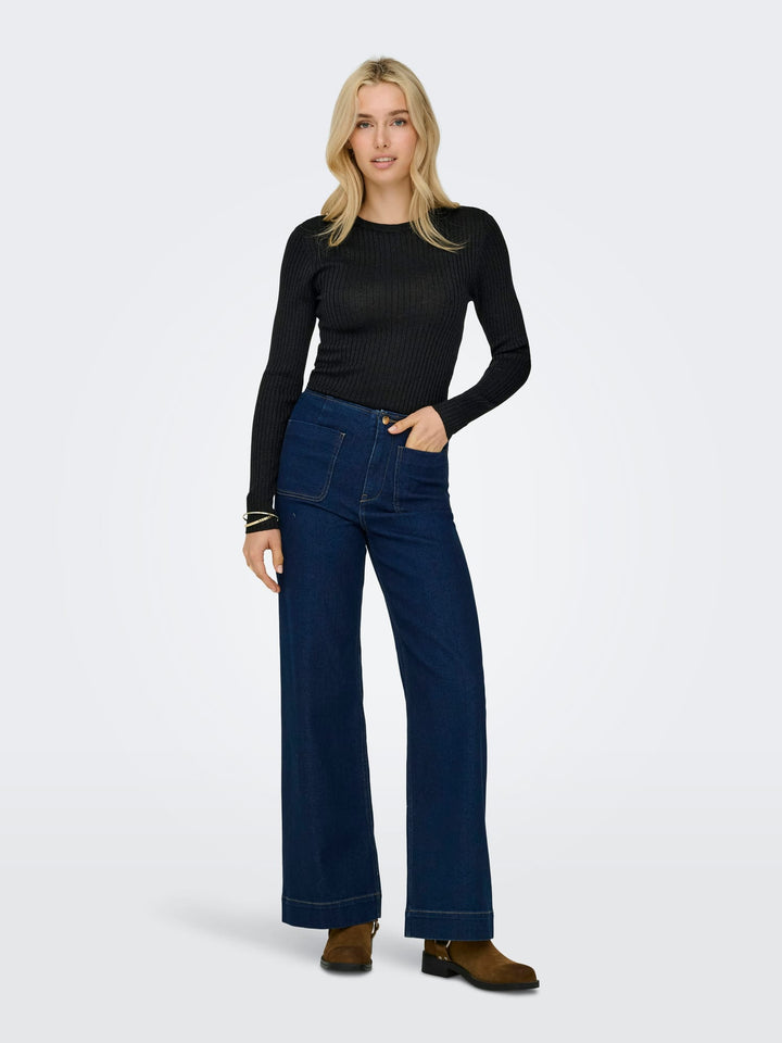 Jacqueline de Yong trui dames zwart – JDYPLUM LUREX