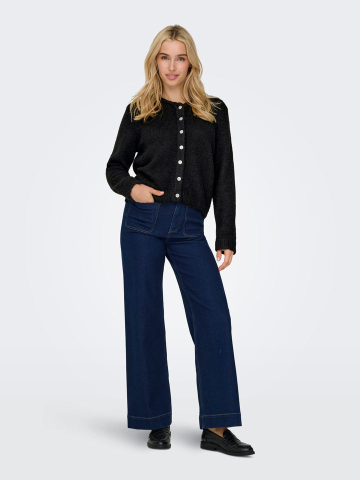 Only ONLMAGGIE gebreid vest zwart – dames