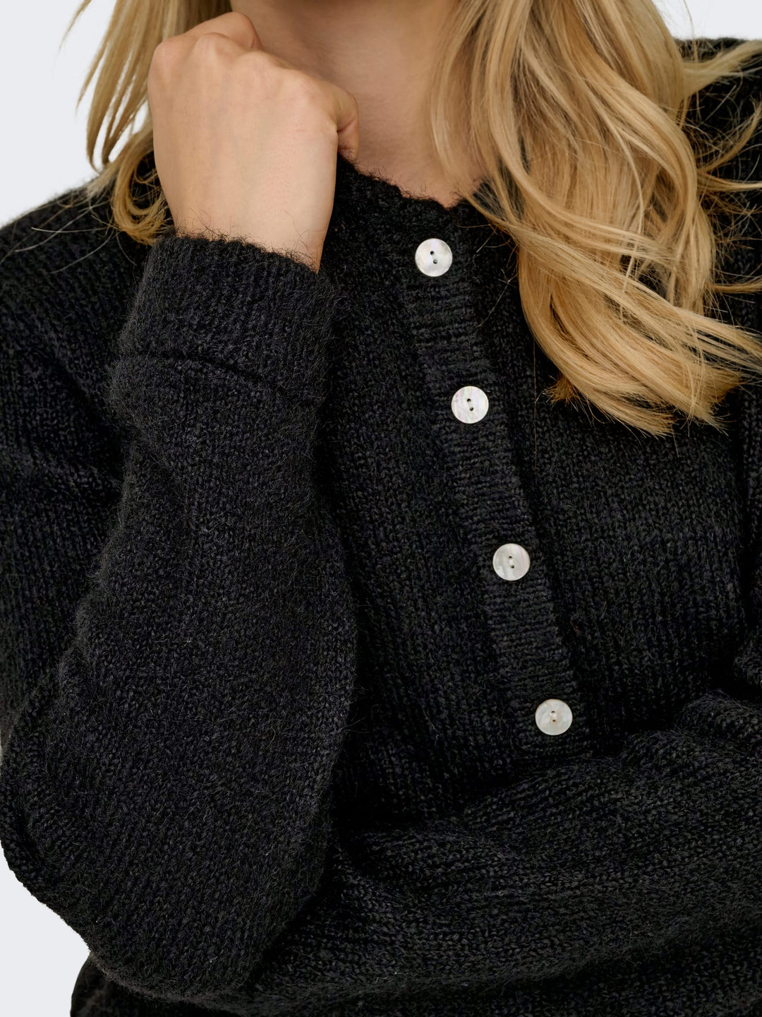Only ONLMAGGIE gebreid vest zwart – dames