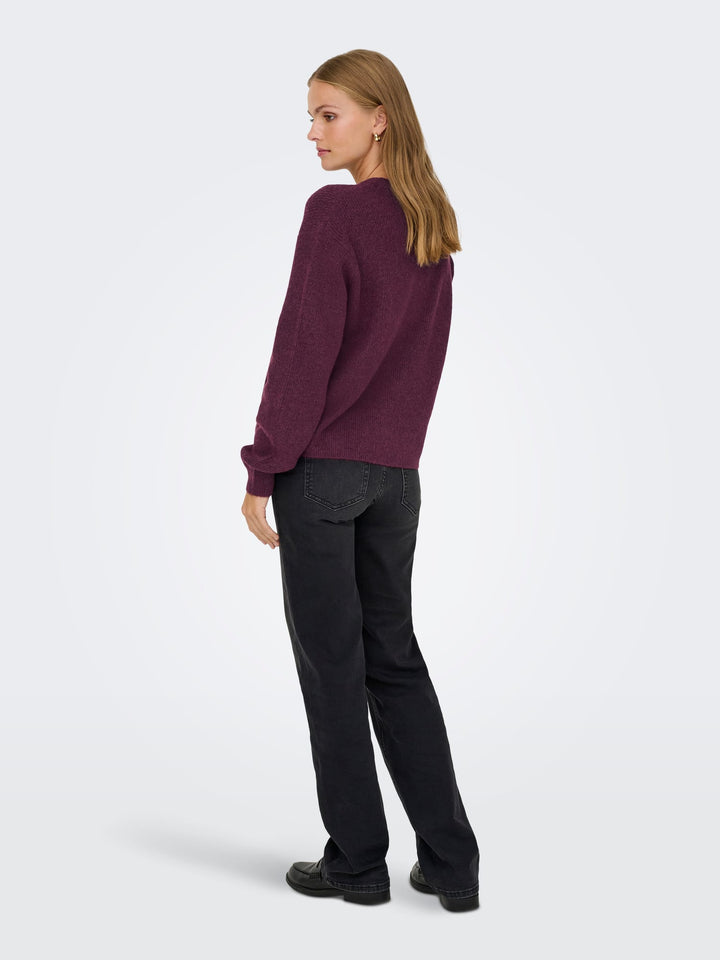 Jacqueline de Yong 15326819 Lumi vest gebreid bordeaux