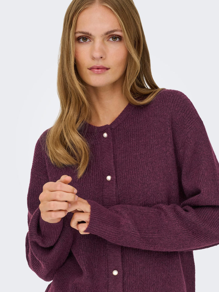 Jacqueline de Yong vest gebreid dames bordeaux – Lumi 15326819