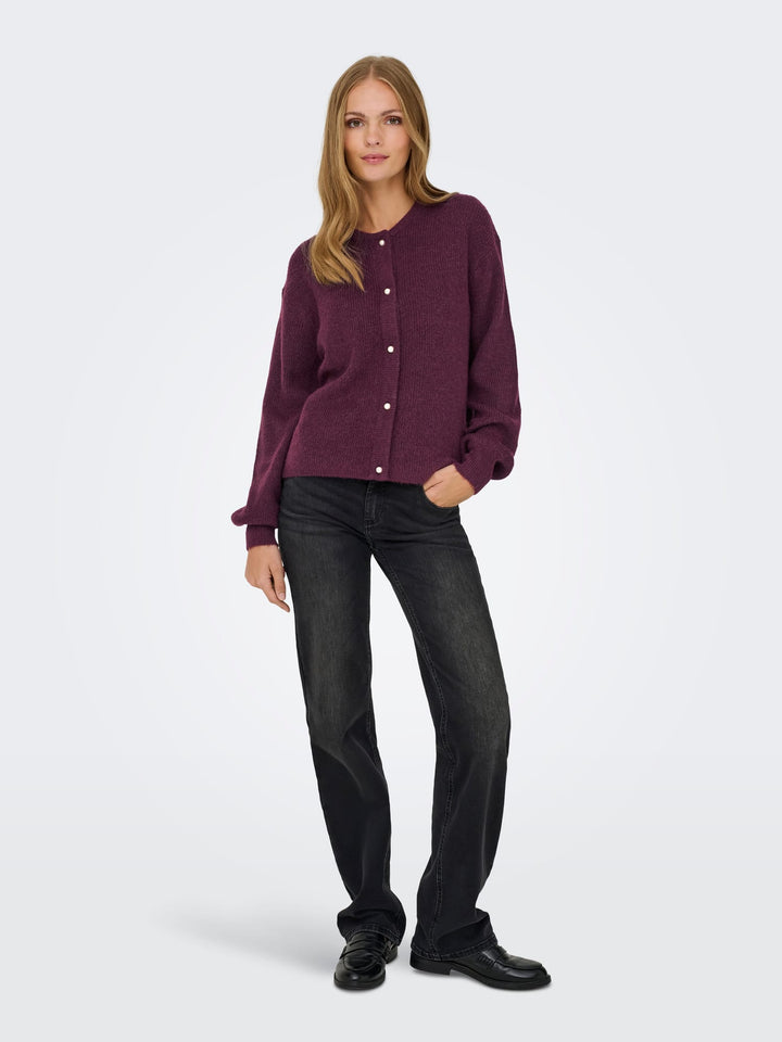 Jacqueline de Yong vest gebreid dames bordeaux – Lumi 15326819