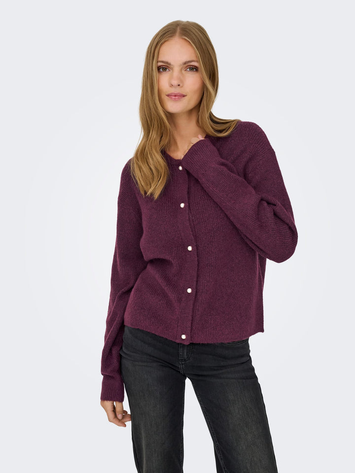 Jacqueline de Yong vest gebreid dames bordeaux – Lumi 15326819