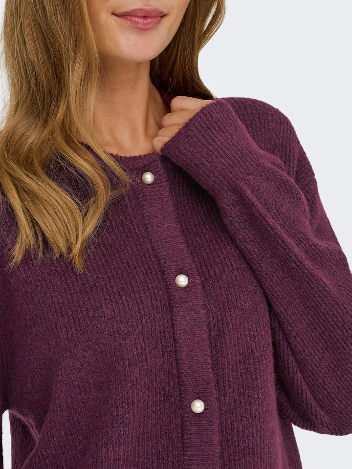 Jacqueline de Yong 15326819 Lumi vest gebreid bordeaux
