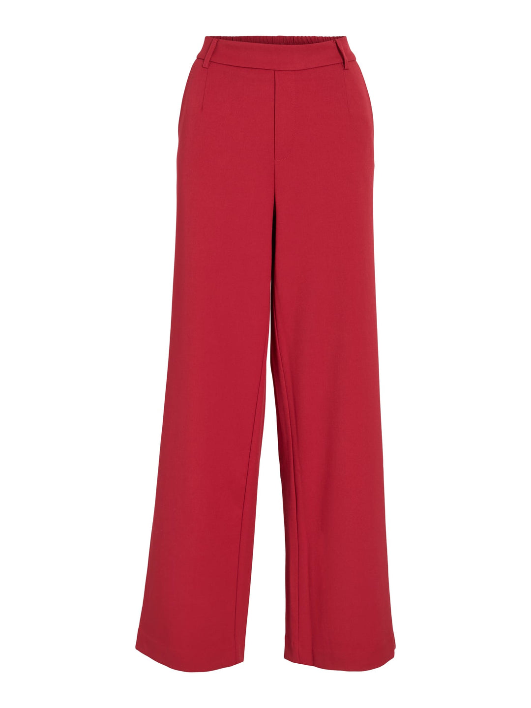 Vila VIVARONE HW WIDE PANT - Broek met wijde pijpen - Rood