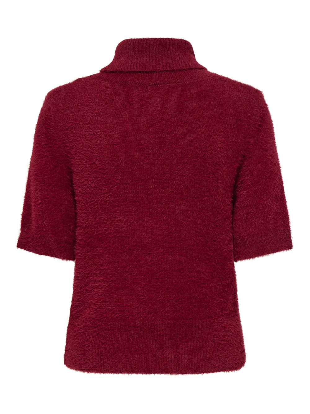 Only ONLPIUMO SS HIGHNECK KNT wijnrood – dames top