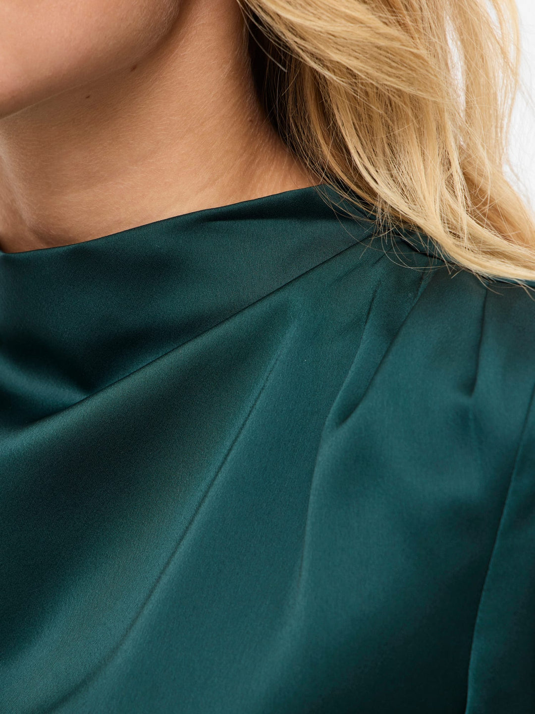 Vila Lutto High Neck Top donkergroen – damesblouse