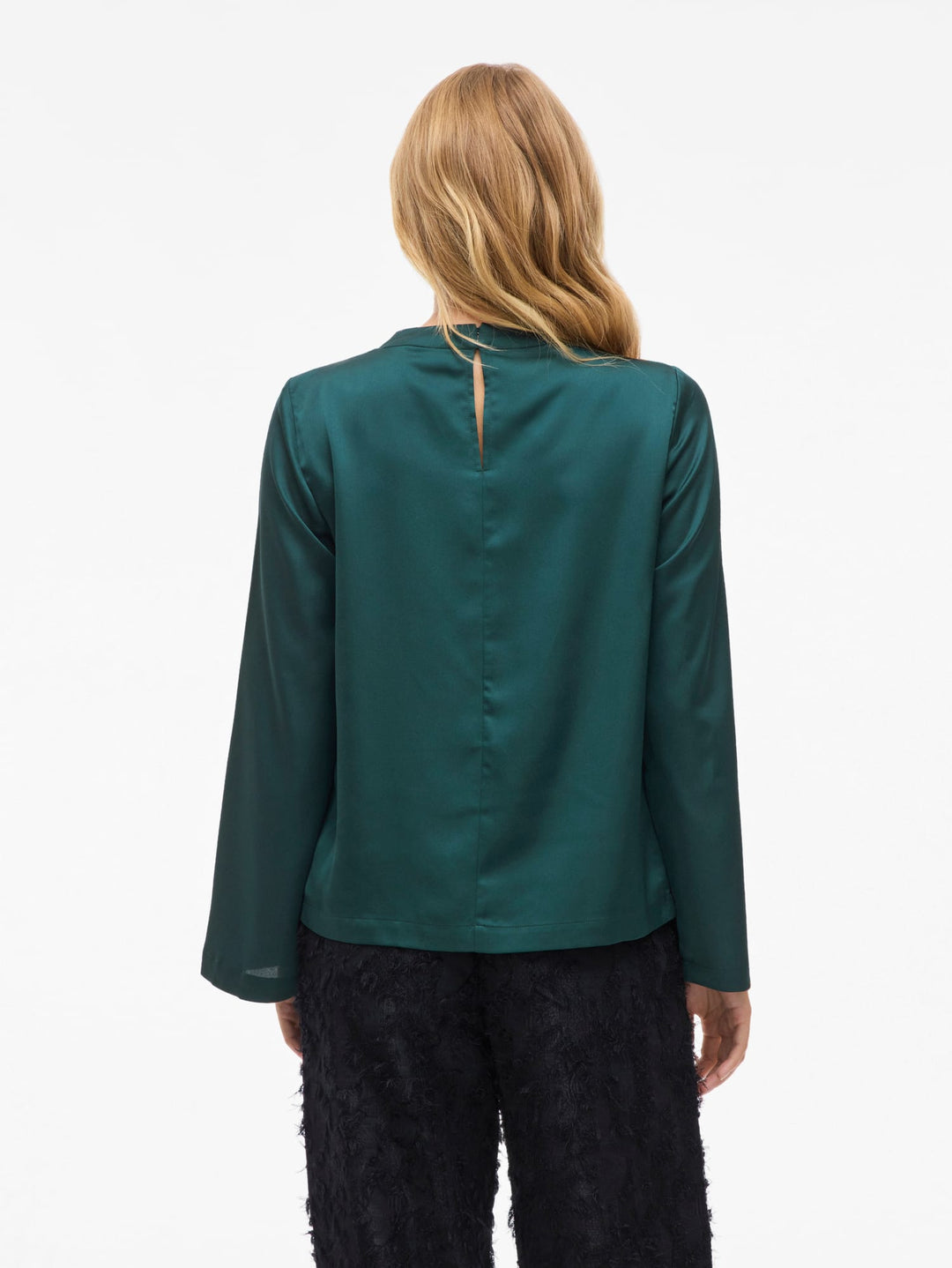 Vila Lutto High Neck Top donkergroen – damesblouse