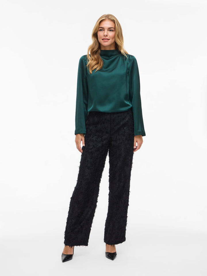 Vila 14102733 Lutto blouse donkergroen – dames