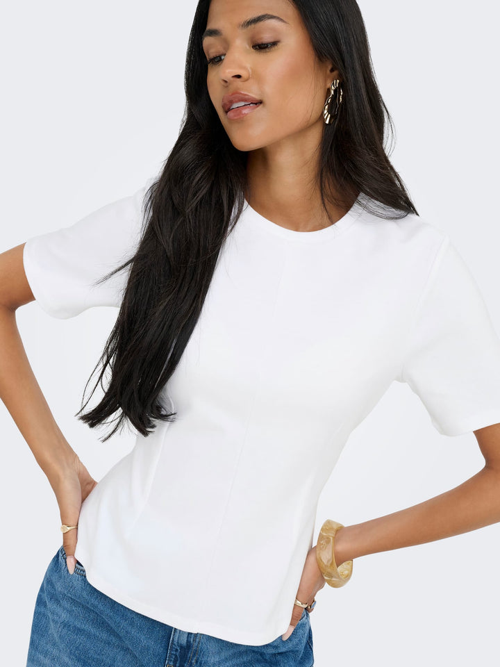 Jacqueline de Yong JDYEVA S/S TOP JRS wit – dames t-shirt