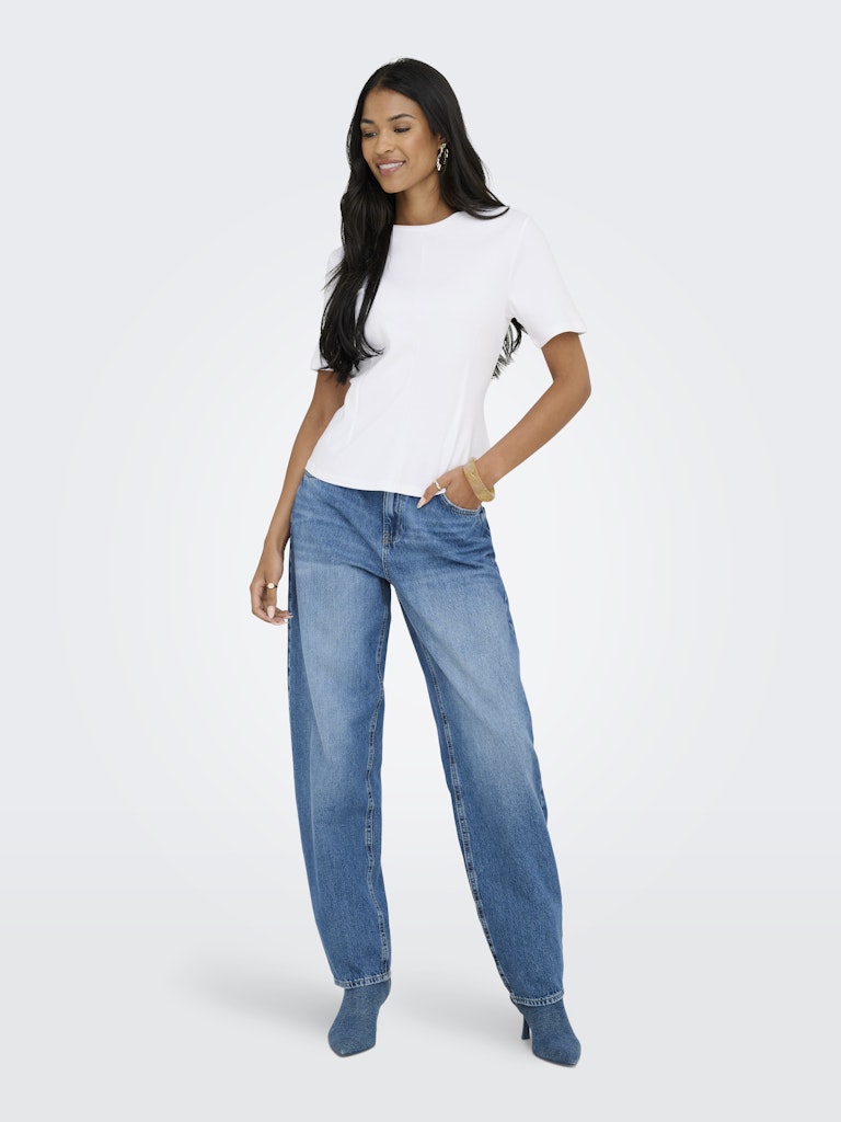 Jacqueline de Yong JDYEVA S/S TOP JRS wit – dames t-shirt