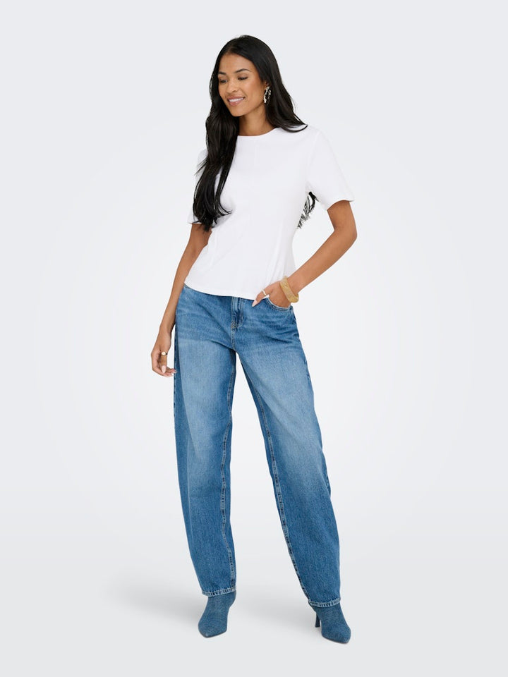 Jacqueline de Yong JDYEVA S/S TOP JRS wit – dames t-shirt