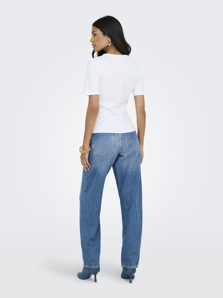 Jacqueline de Yong JDYEVA S/S TOP JRS wit – dames t-shirt