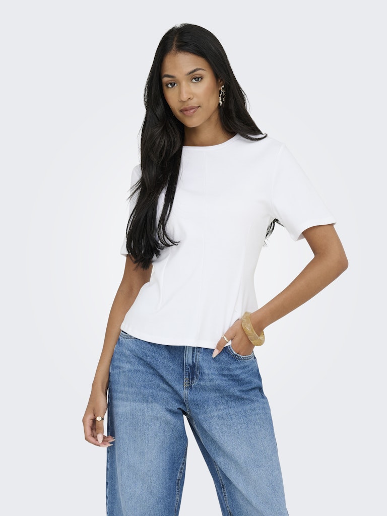 Jacqueline de Yong JDYEVA S/S TOP JRS wit – dames t-shirt