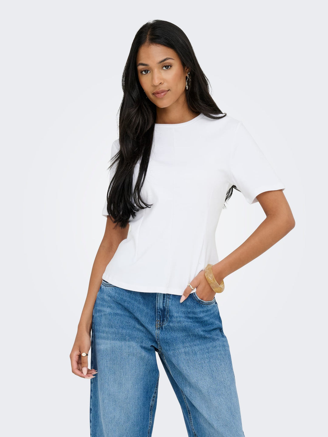 Jacqueline de Yong 15370716 eva t-shirt k/m dames wit