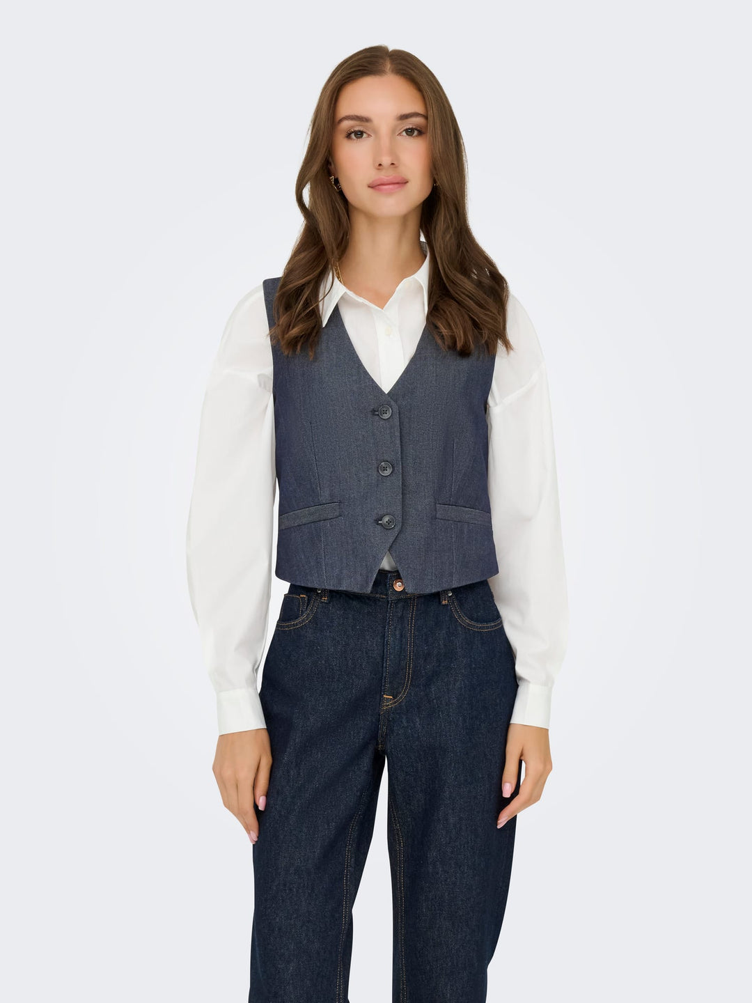 Jacqueline de Yong 15358634 Anthony gilet blauw dessin