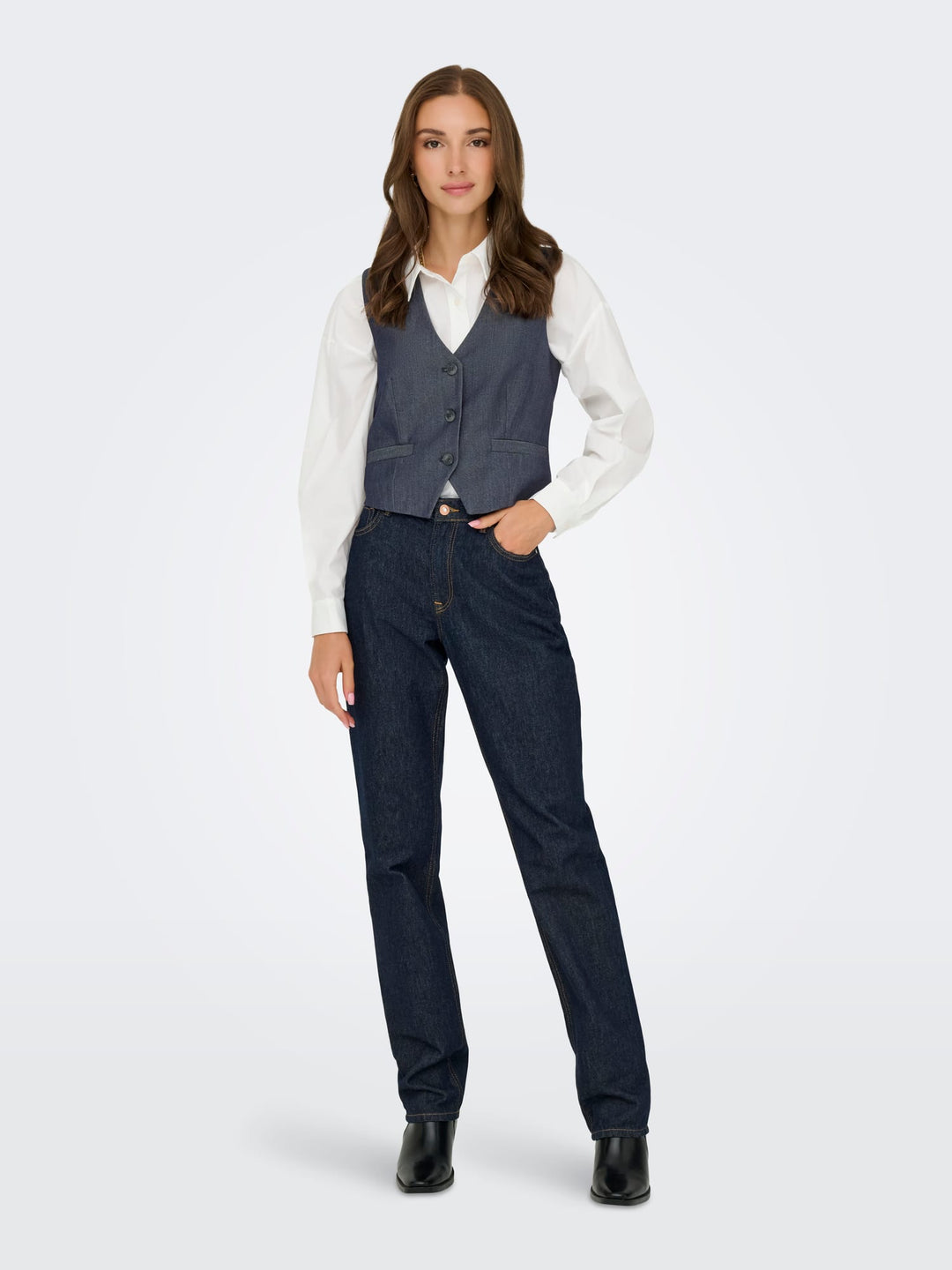 Jacqueline de Yong 15358634 Anthony gilet blauw dessin