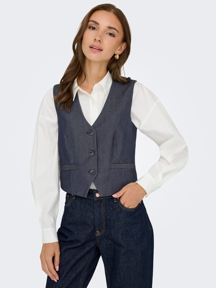 Jacqueline de Yong 15358634 Anthony gilet blauw dessin