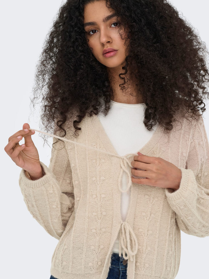 Jacqueline de Yong Sigrid vest gebreid dames - beige