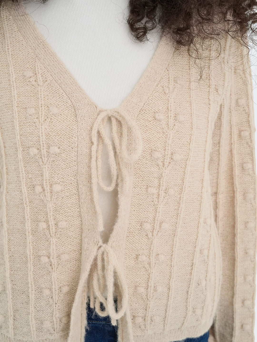 Jacqueline de Yong Sigrid vest gebreid dames - beige