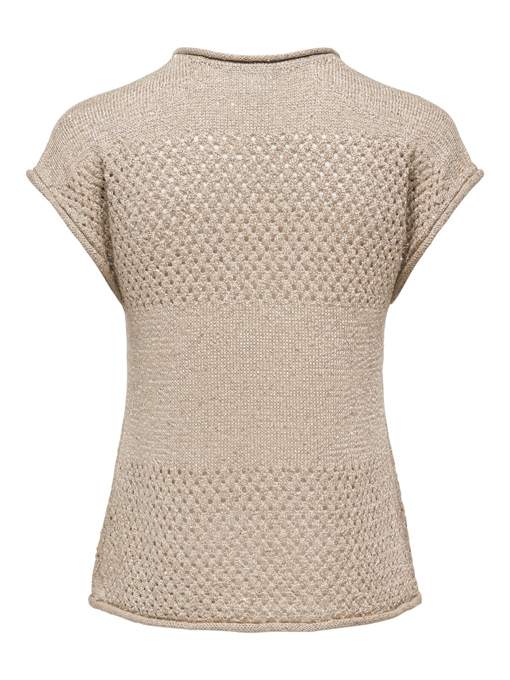 Jacqueline de Yong JDYMIA S/S O-NECK SEQUIN PULLOVER – dames - Zand