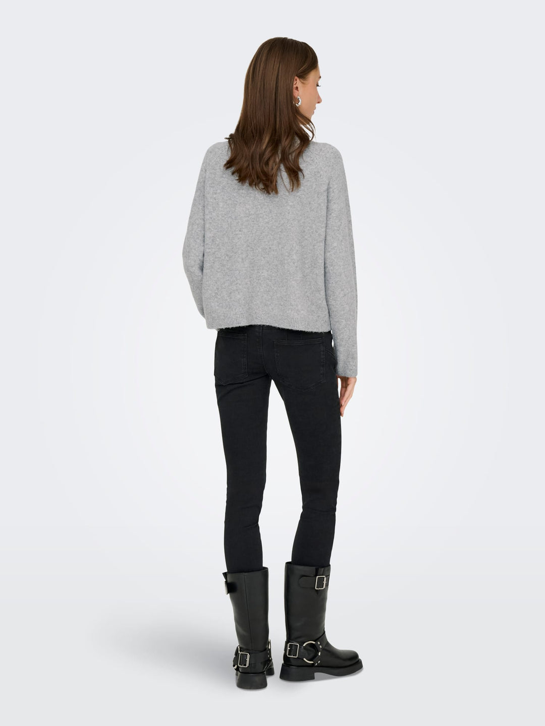 Only 15344118 Piemonte vest gebreid dames grijs melee