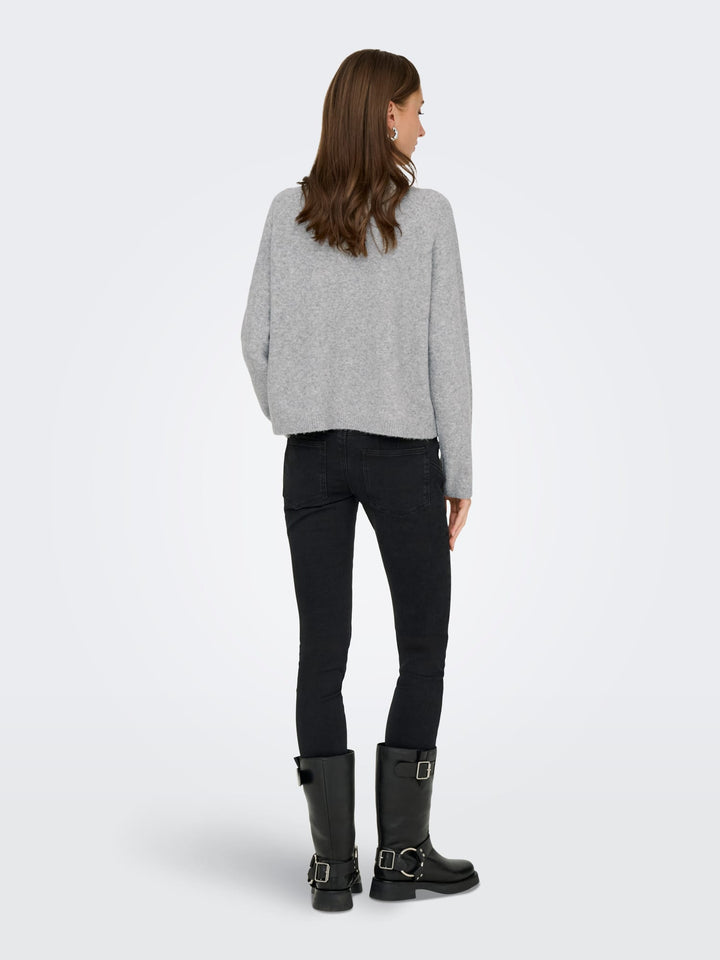 Only 15344118 Piemonte vest gebreid dames grijs melee