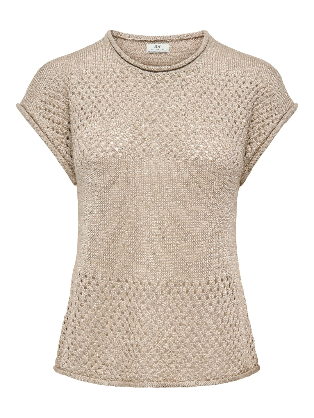 Jacqueline de Yong JDYMIA S/S O-NECK SEQUIN PULLOVER – dames - Zand