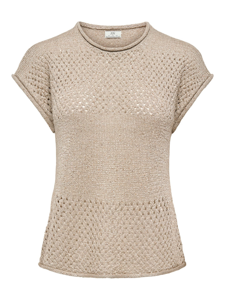 Jacqueline de Yong JDYMIA S/S O-NECK SEQUIN PULLOVER – dames - Zand