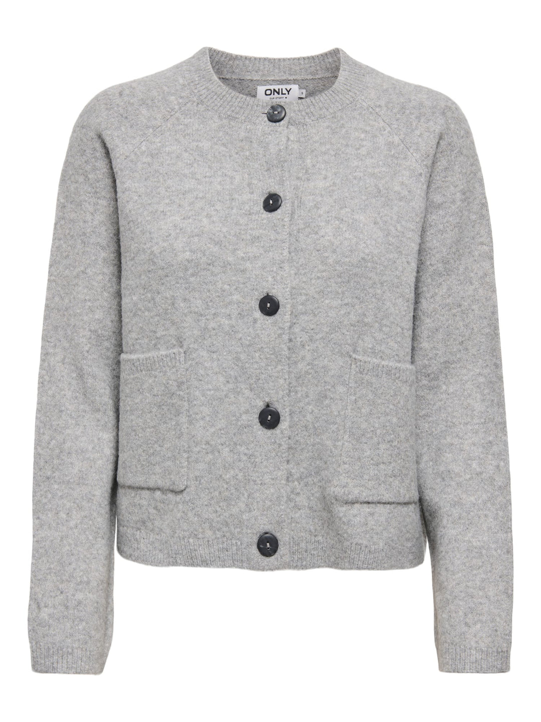 Only 15344118 Piemonte vest gebreid dames grijs melee