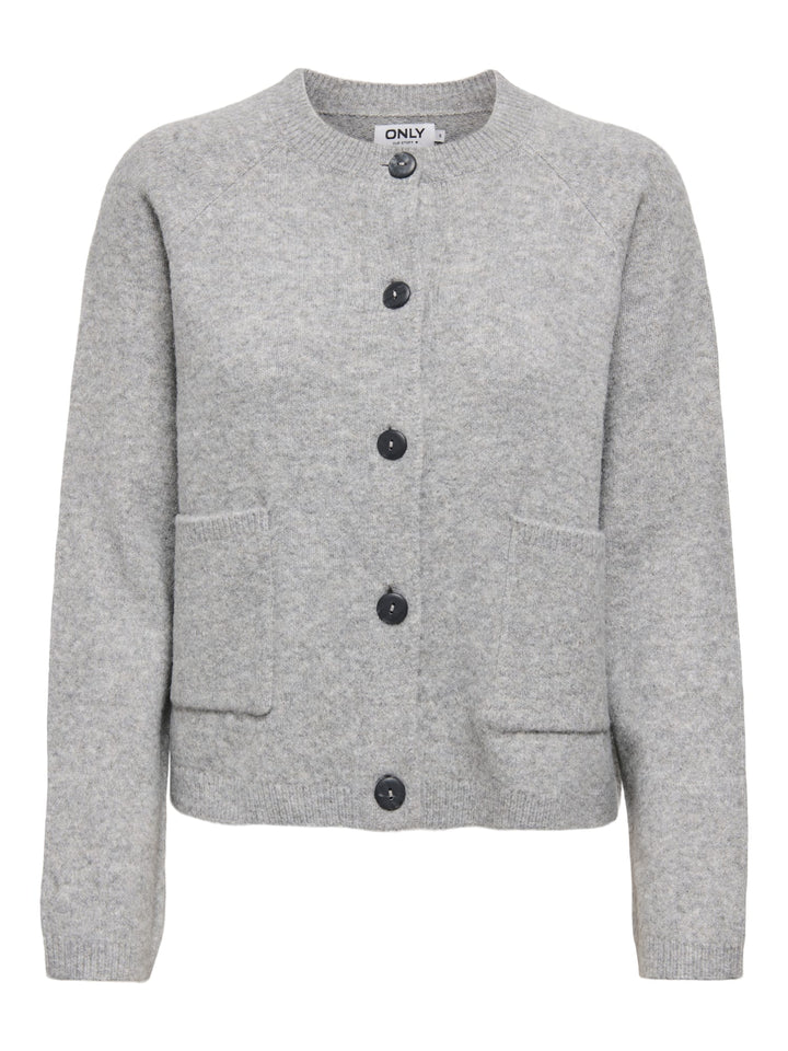 Only 15344118 Piemonte vest gebreid dames grijs melee