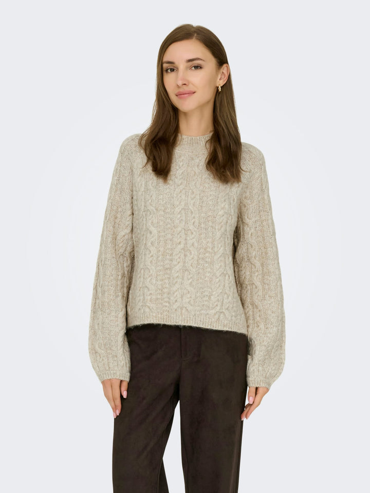Jacqueline de Yong Silja gebreide pullover – dames - Beige