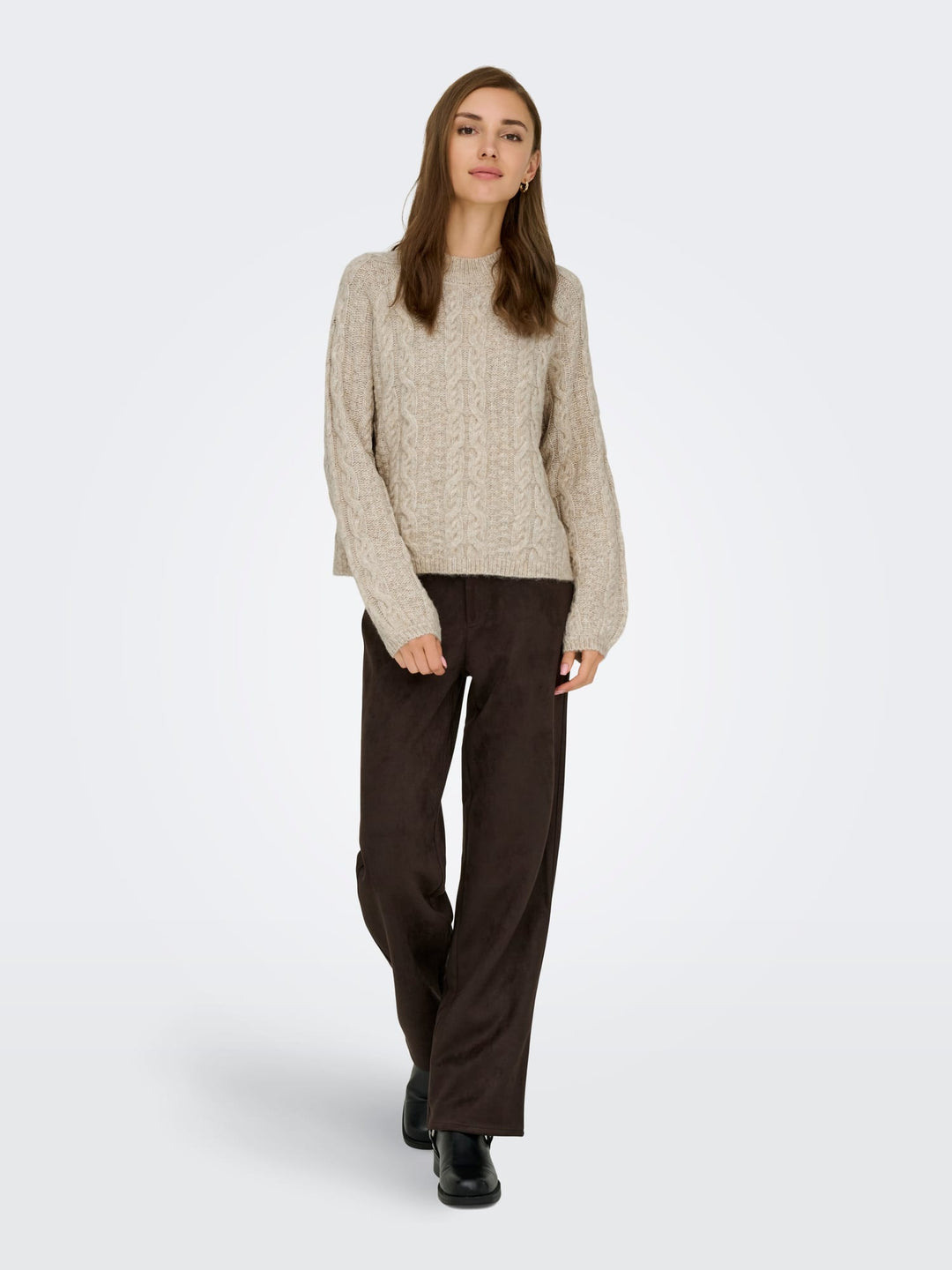 Jacqueline de Yong Silja gebreide pullover – dames - Beige