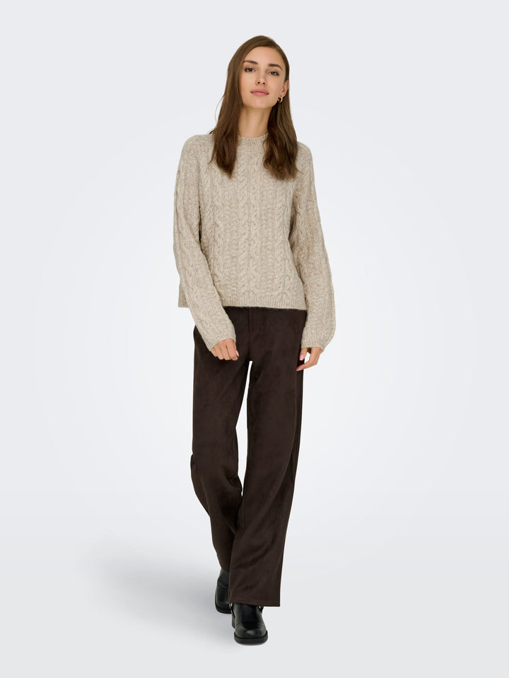 Jacqueline de Yong Silja gebreide pullover – dames - Beige