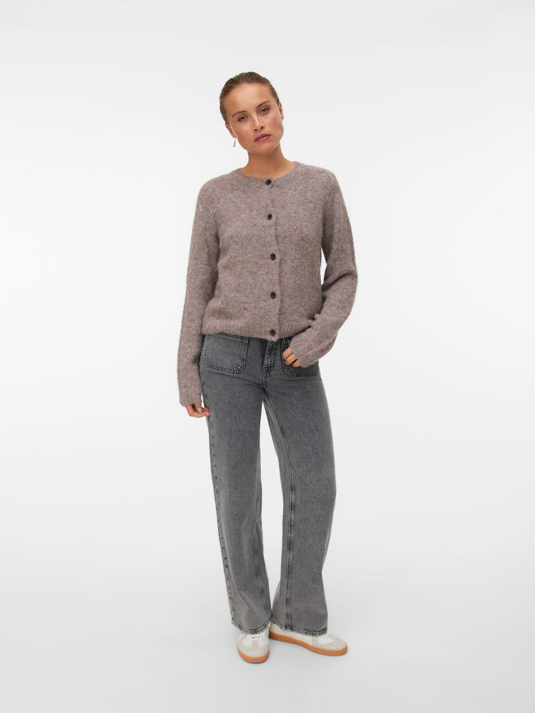 VERO MODA Novah vest gebreid dames – paars melee