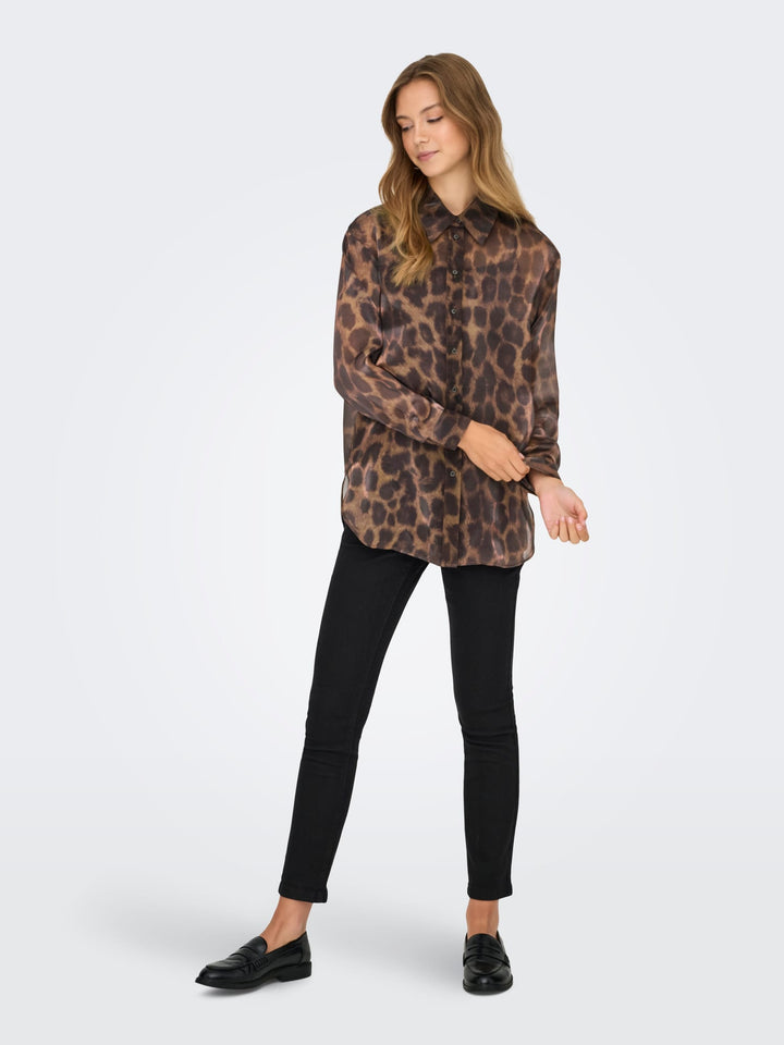 Only 15358407 Stella blouse bruin dessin – dames