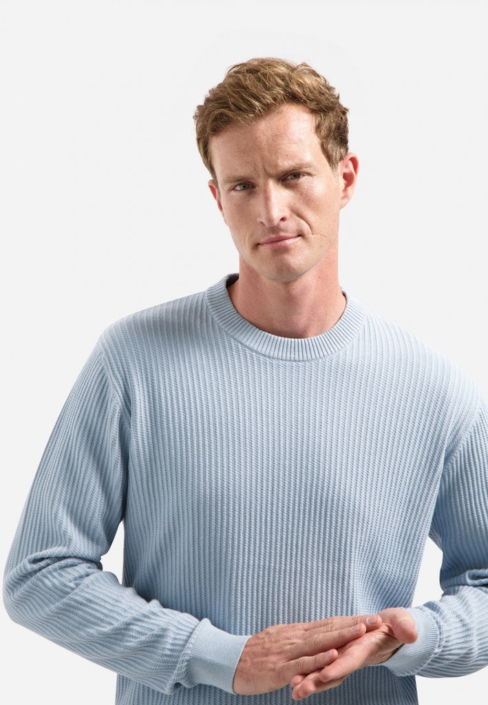 No Excess Pullover Crewneck Rib lichtblauw – heren