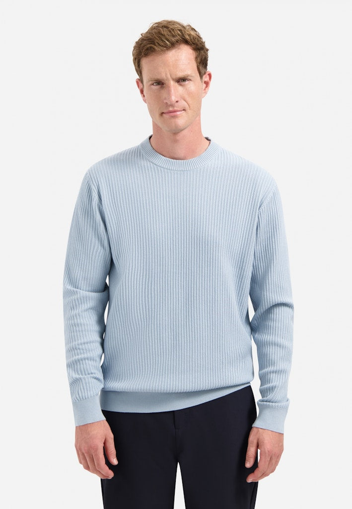 No Excess Pullover Crewneck Rib lichtblauw – heren