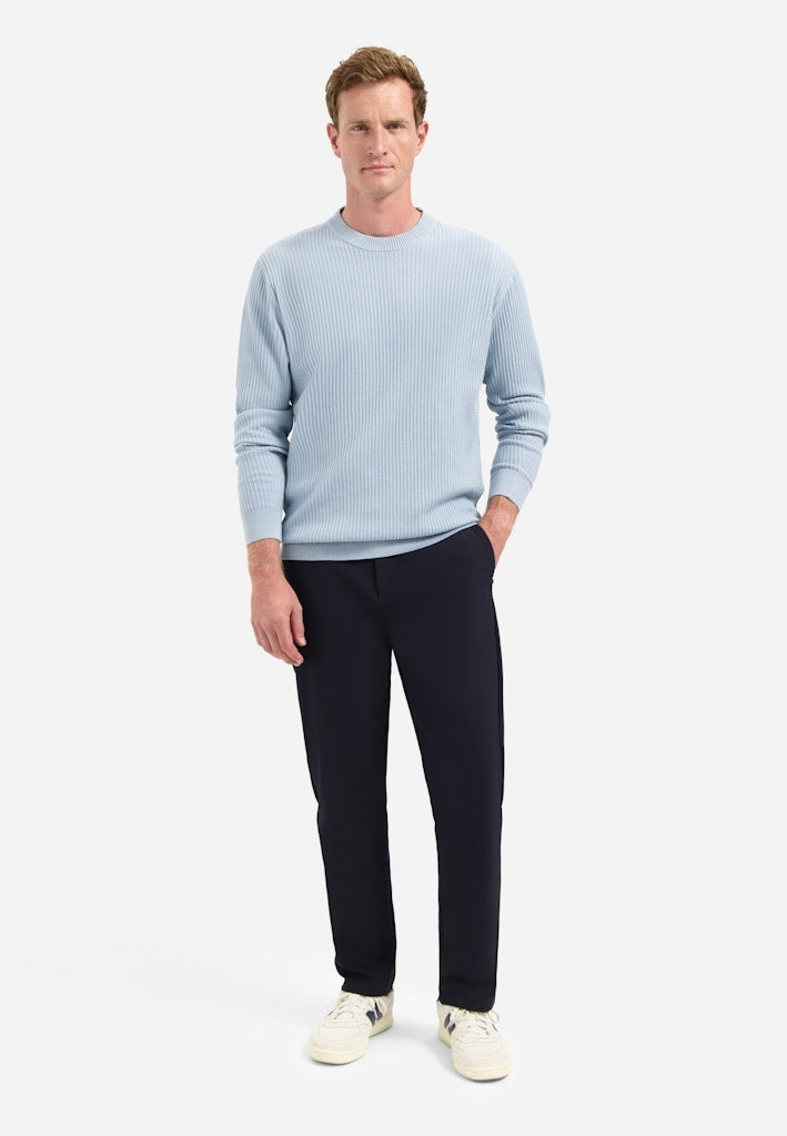No Excess Pullover Crewneck Rib lichtblauw – heren
