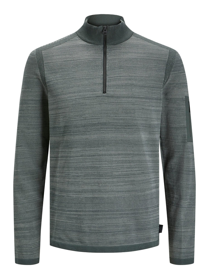 Jack & Jones JCOMACE KNIT HALF ZIP SMU trui – heren - Army