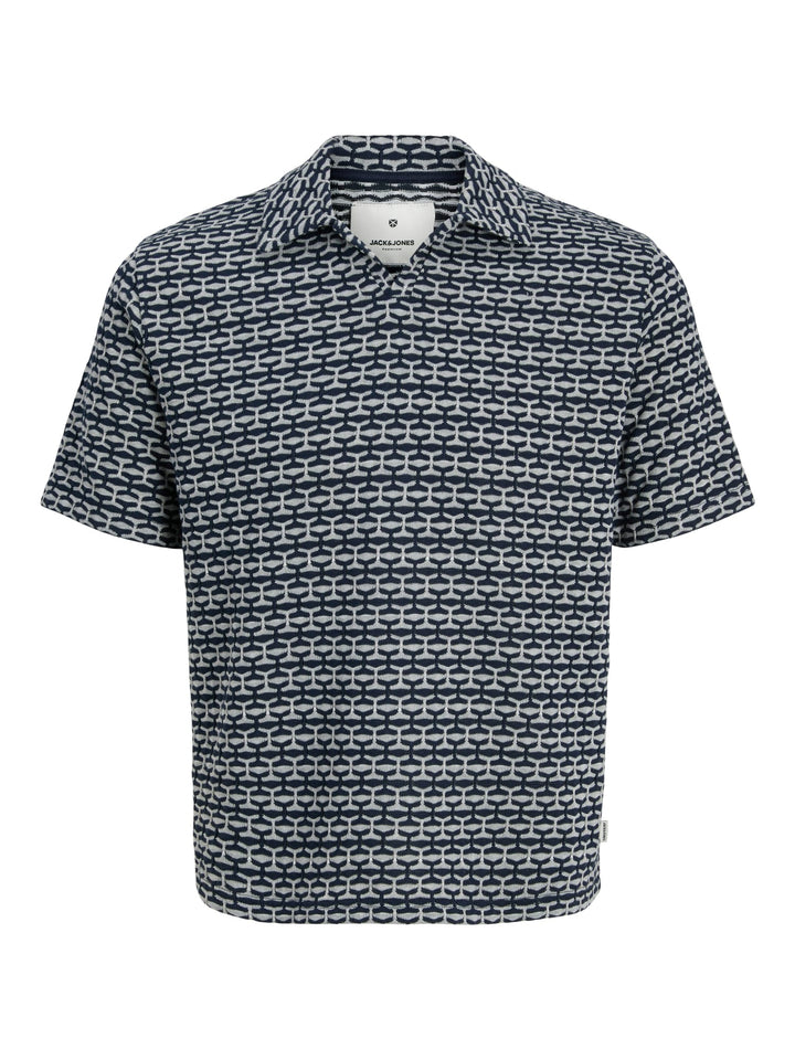 Jack & Jones Blaeli polo blauw dessin – heren
