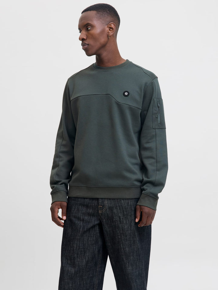 Jack & Jones JCOJOE SWEAT CREW NECK SMU donkergroen – heren