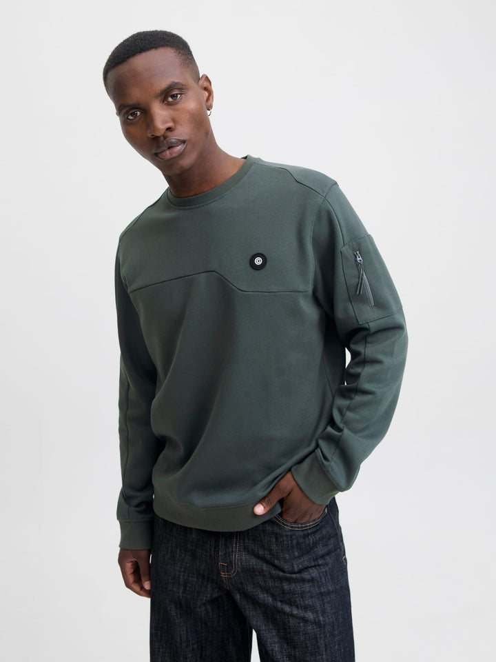 Jack & Jones JCOJOE SWEAT CREW NECK SMU donkergroen – heren
