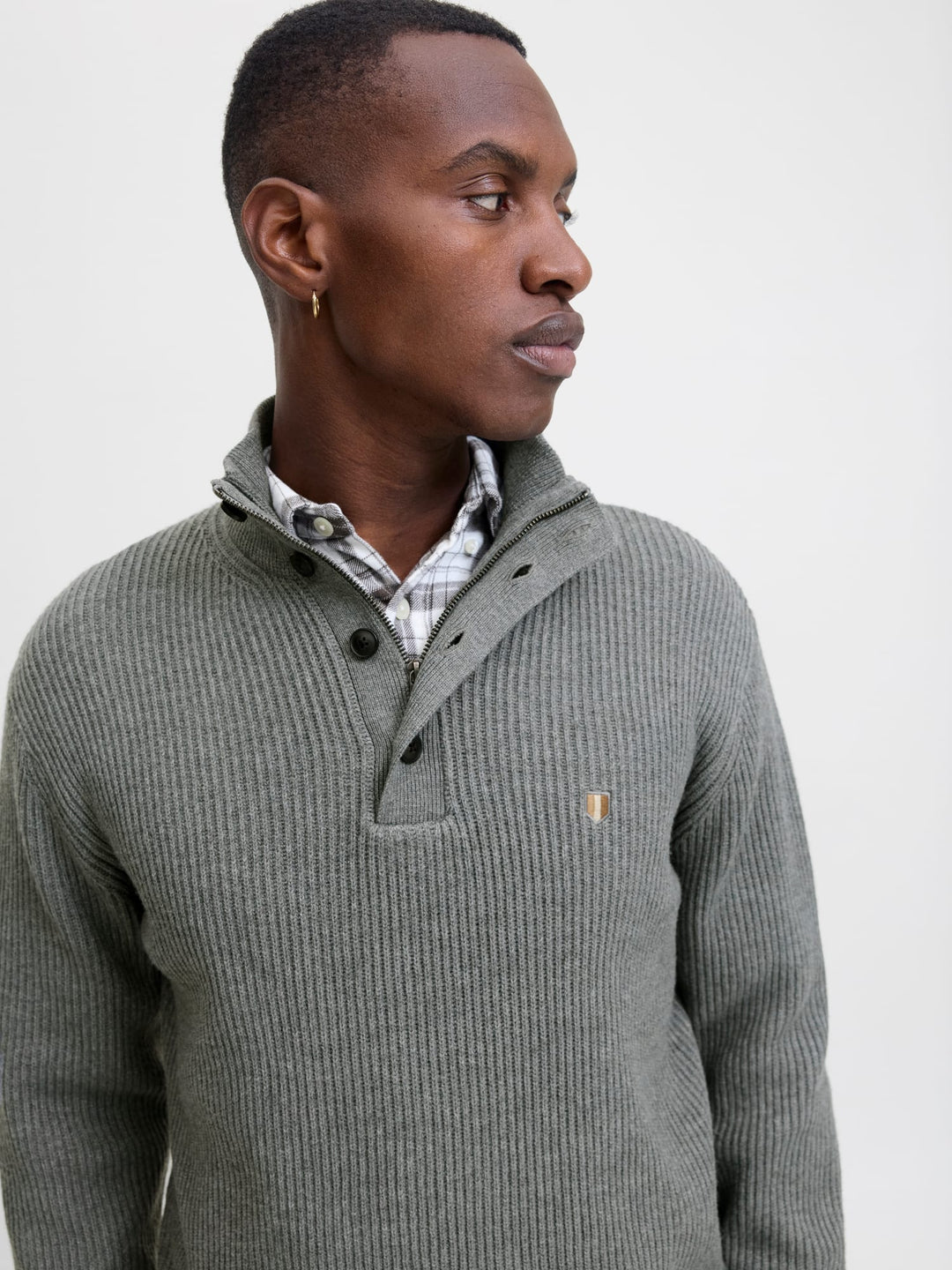 Jack & Jones JPRBLURICHARD KNIT HIGH NECK trui – heren - Grijs Melee