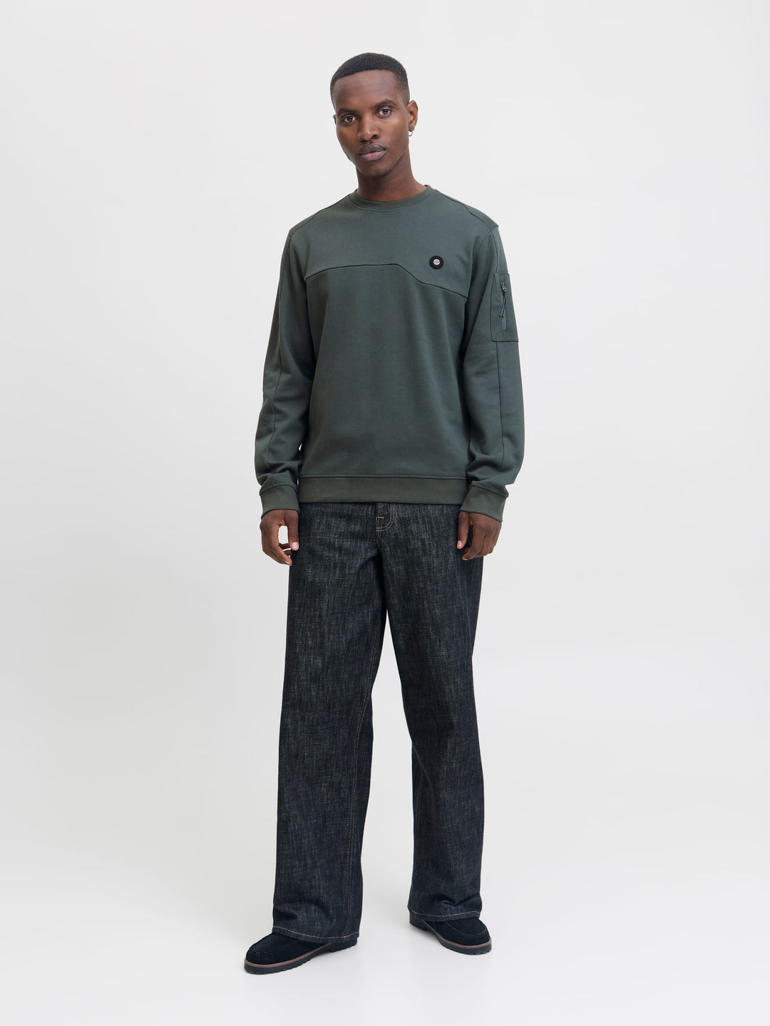 Jack & Jones JCOJOE SWEAT CREW NECK SMU donkergroen – heren