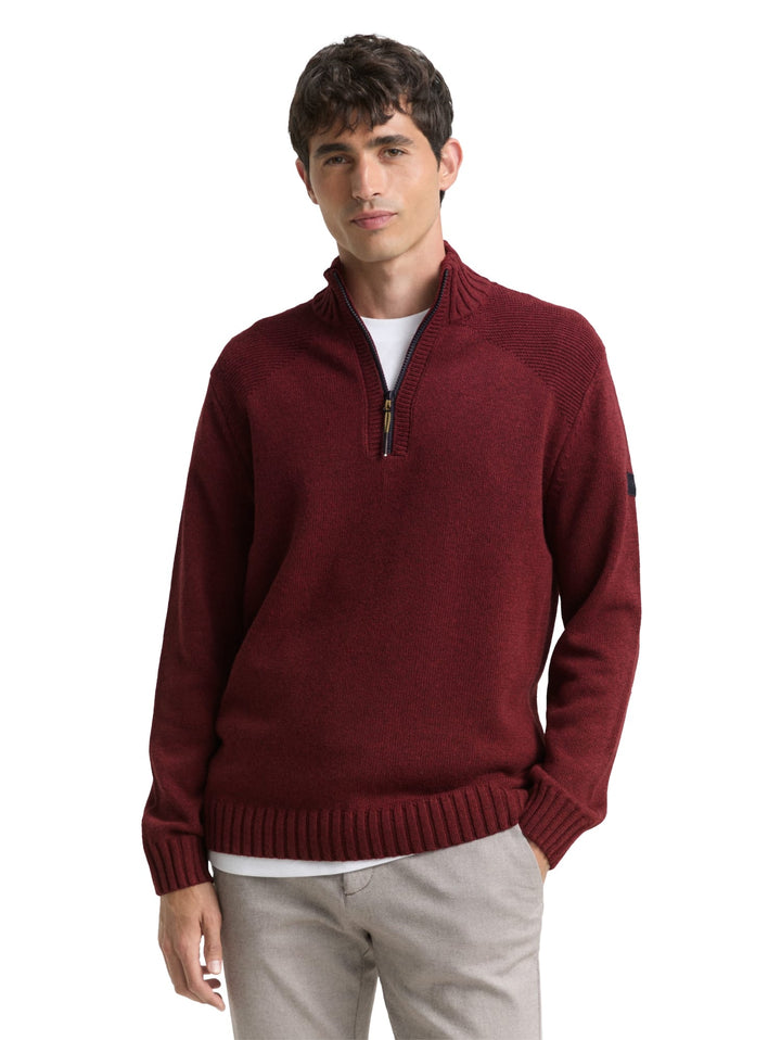 Tom Tailor troyer gebreide trui bordeaux – heren