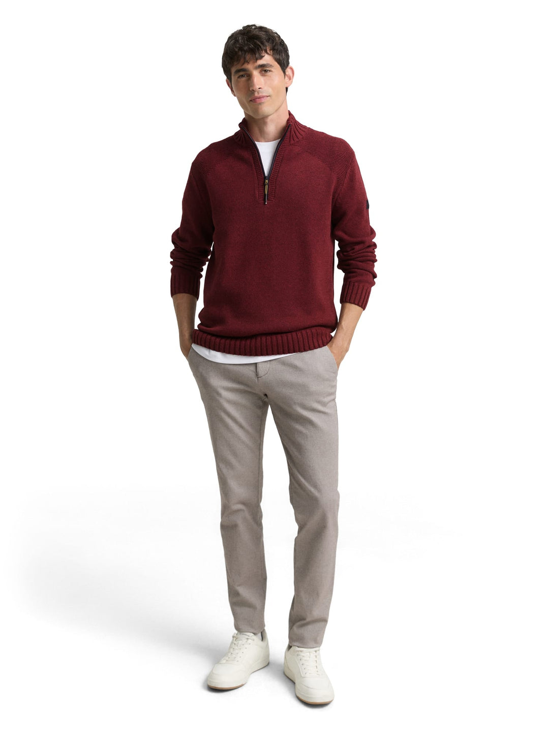 Tom Tailor troyer gebreide trui bordeaux – heren