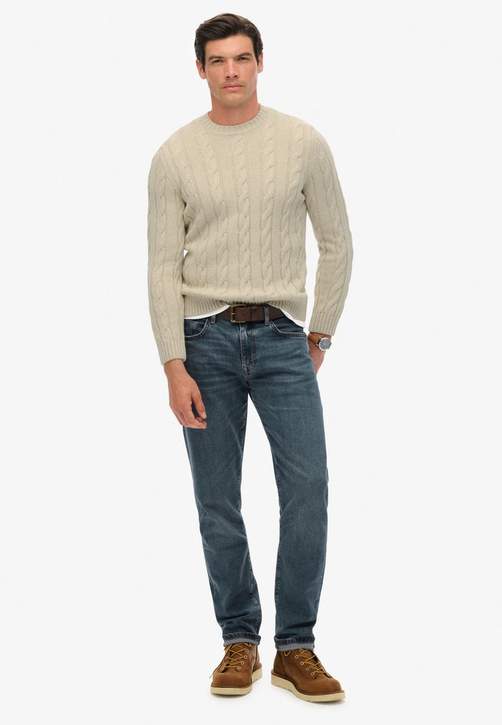 Superdry Jacob Kabelgebreide Trui ecru – heren