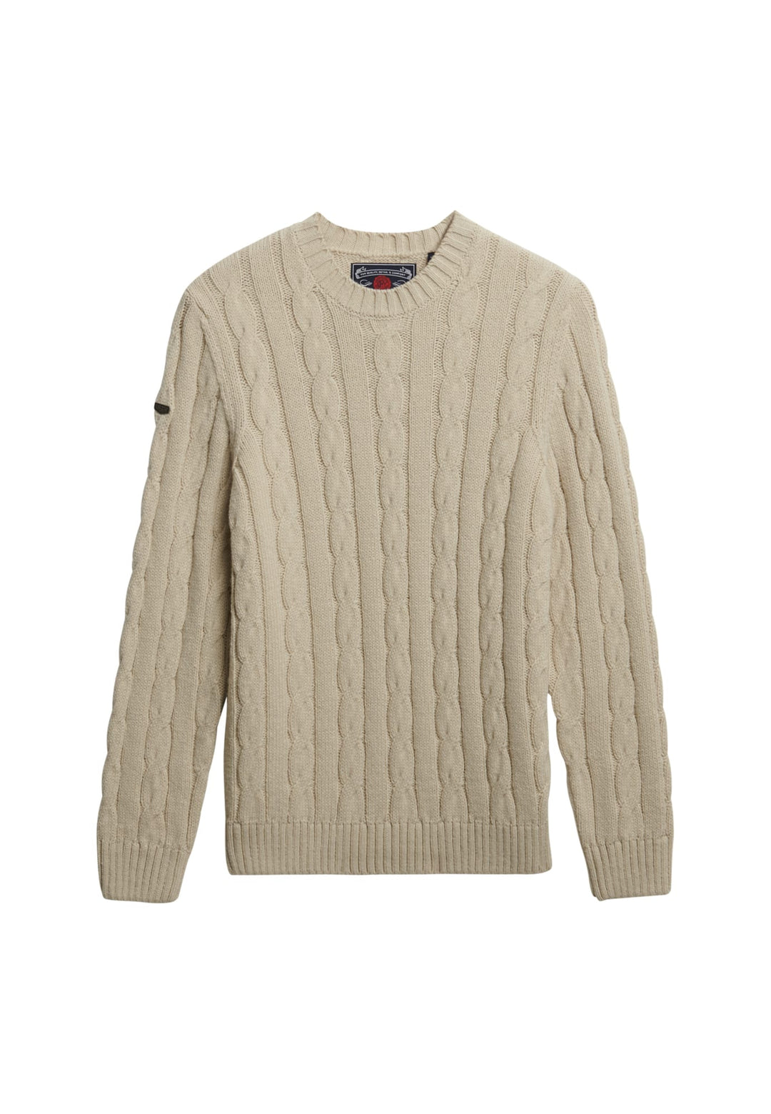 Superdry Jacob Kabelgebreide Trui ecru – heren